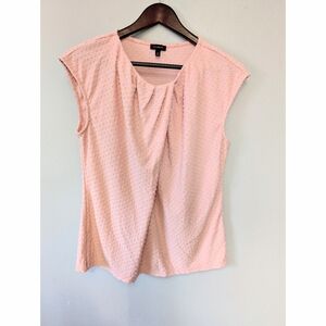 Talbot's Baby Pink Textured Layered Sleeveless Blouse Top Shirt Size Medium